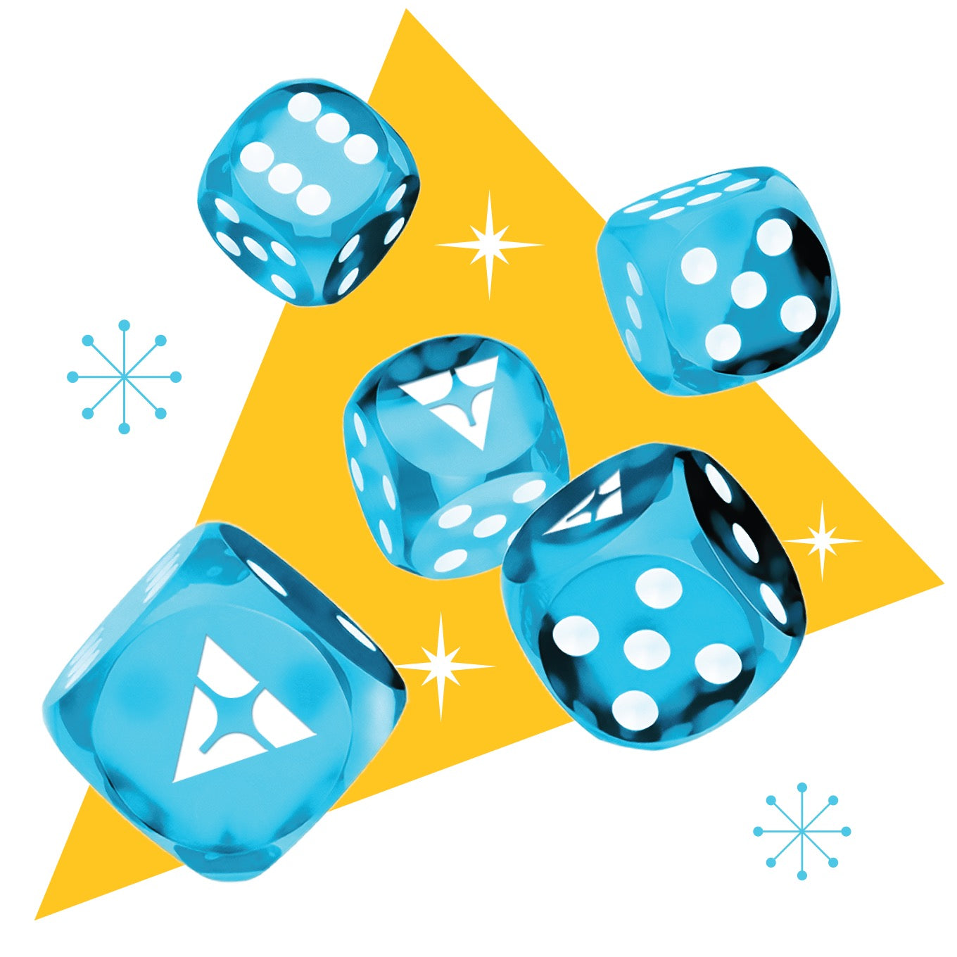 Cosmo-Quasar Teal-Tastic Translucent Dice Set